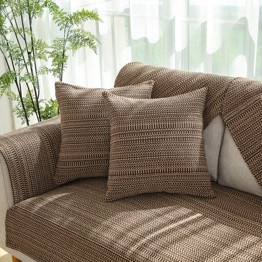 Nature Linen Handwoven Anti-Scratch Couch Cover - Durable Protection for Your Furniture