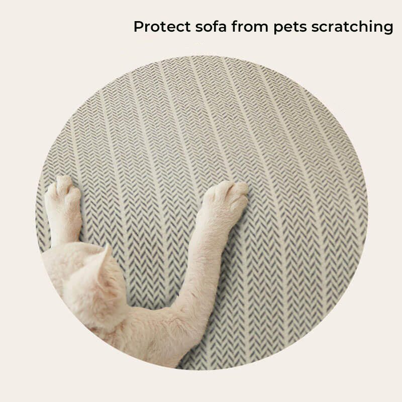 Solid Color Chenille Anti-Scratch Herringbone Couch Cover - Luxurious Comfort and Pet Protection