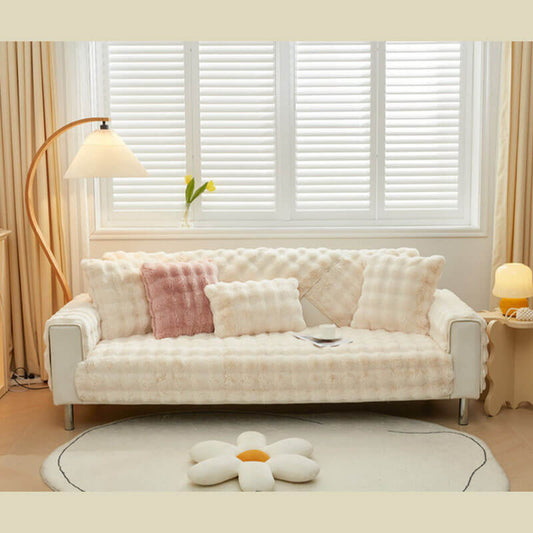 Cozy Plush Solid Color Non-Slip Couch Cover - Ultimate Comfort and Versatility for Your Home